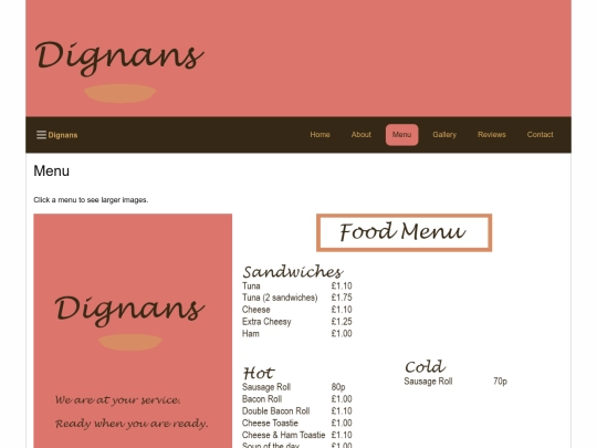 menu screenshot