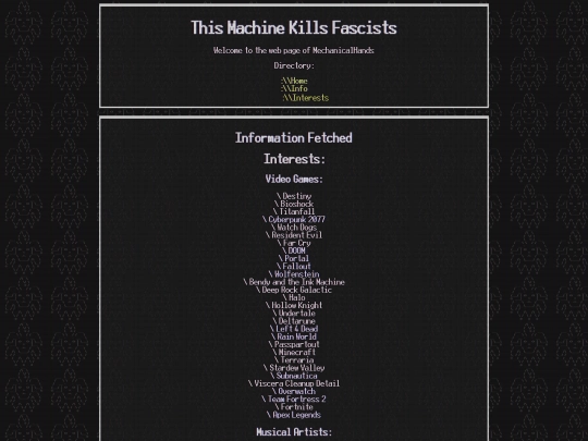 interests screenshot