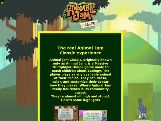 animal jam page/animal-jam screenshot
