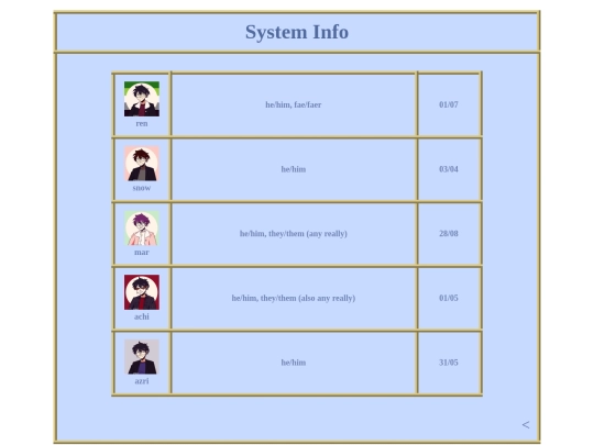 system screenshot