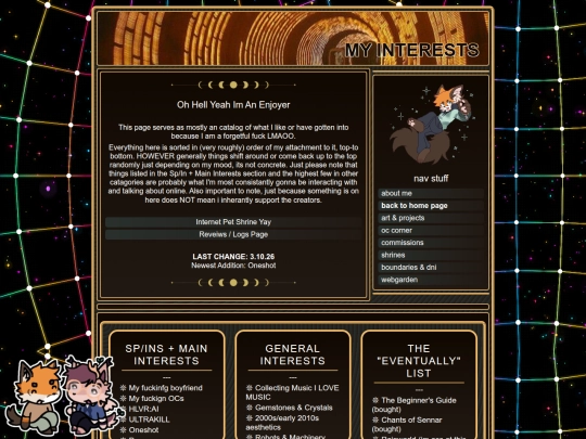 interests screenshot