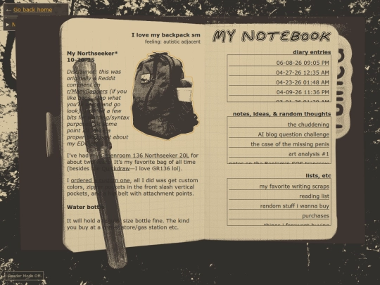 notebook/diary/backpackluv screenshot