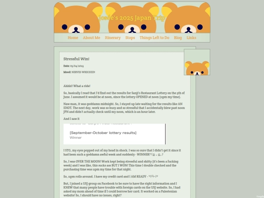 Blog screenshot