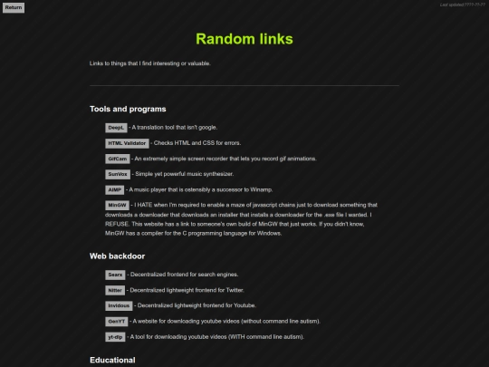 links screenshot