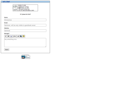 guestbook screenshot