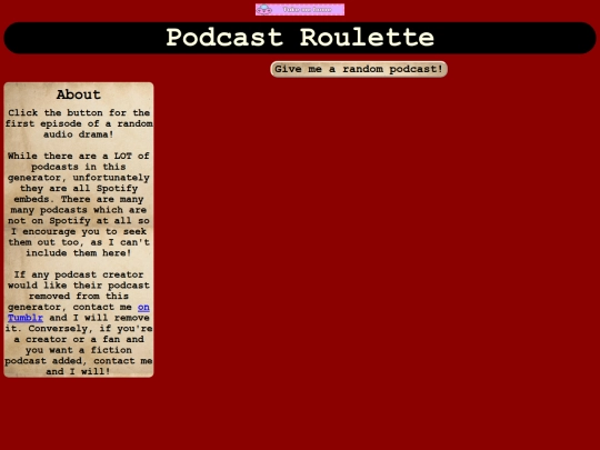 podcastroulette screenshot