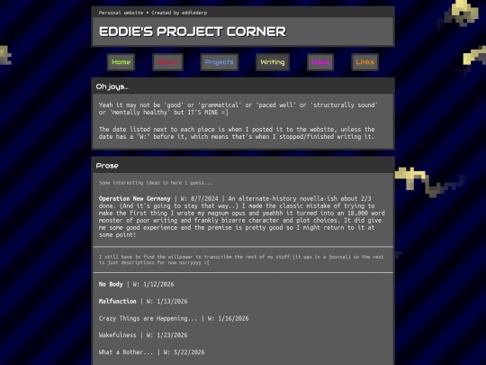 writing screenshot