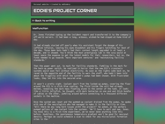 writing/malfunction screenshot