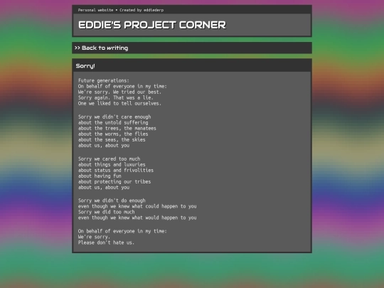writing/sorry screenshot