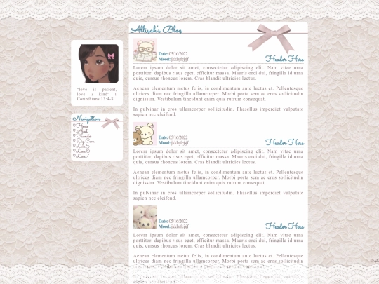Blog screenshot