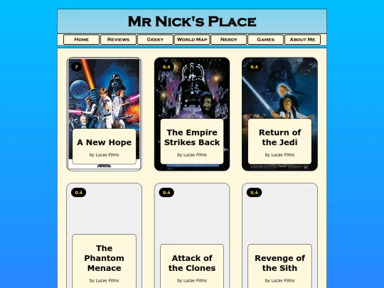 reviews/movies/starwars/starwarshome screenshot