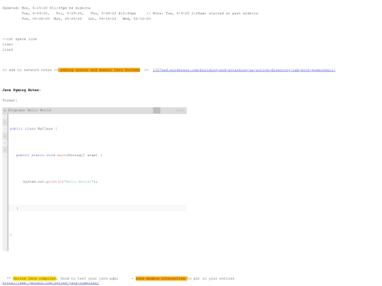 java/javanotes screenshot