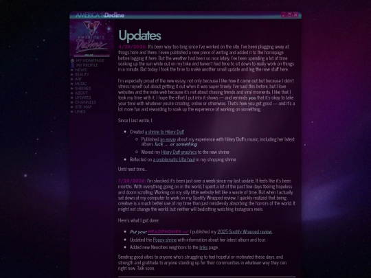 updates screenshot
