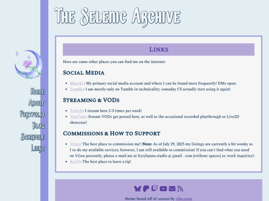 links screenshot