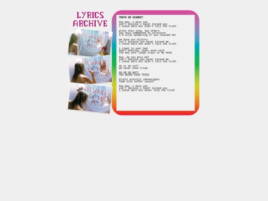 lyrics/truthorscared screenshot