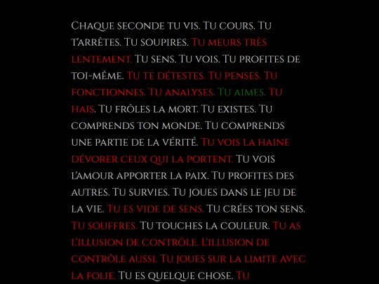 texte/ChaqueSecondes screenshot