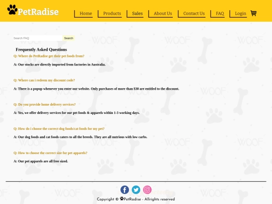 FAQ screenshot