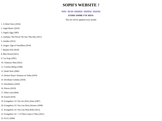 animelist screenshot