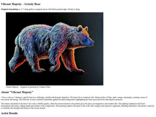 "Vibran-Majesty"-Grizzly-Bear-Original-Oil-Painting-by-Graham-Watts screenshot