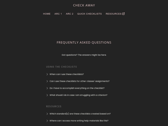 faq screenshot