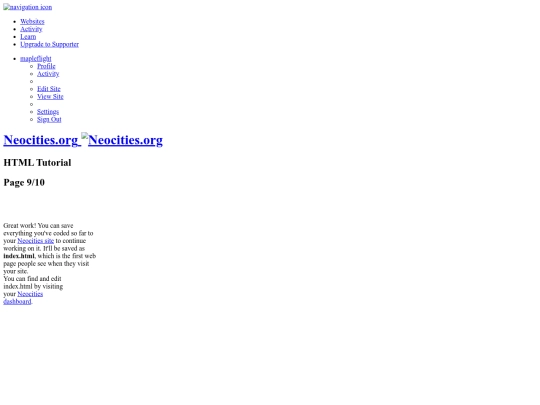 Neocities - HTML Tutorial - 9_10 screenshot