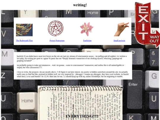 nav bar pages/writing screenshot