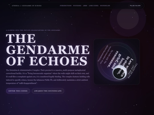 atheria-gendarme-homepage screenshot