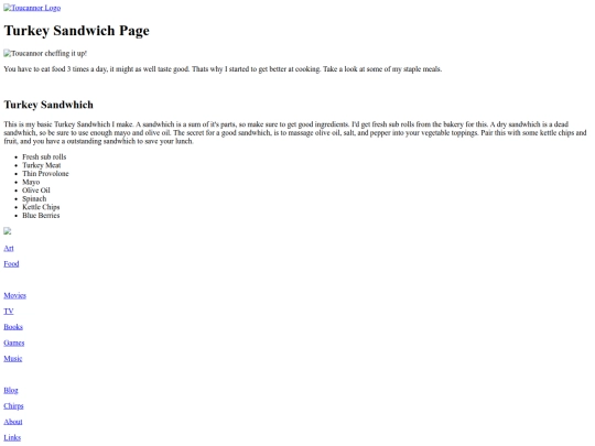 Foodblog/TurkeySandwich screenshot
