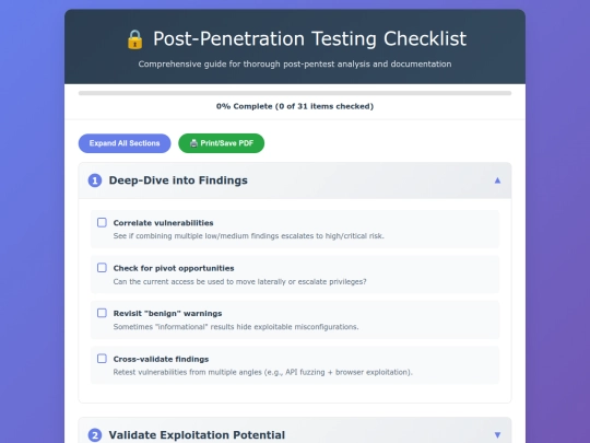 Post-HackingChecklist screenshot