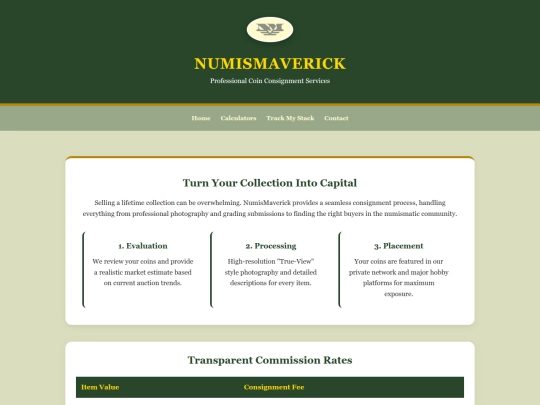 coin-consignment screenshot