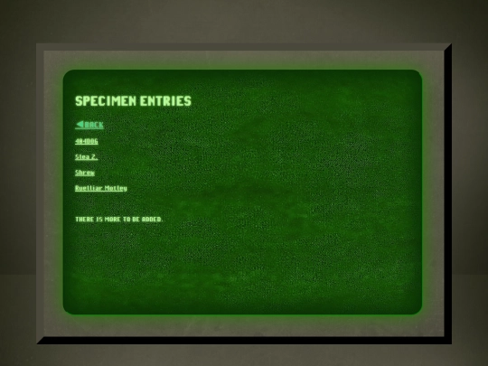 SPECIMEN/ENTER screenshot