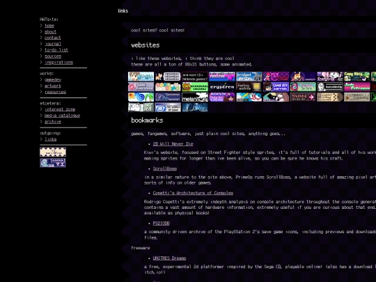 links screenshot
