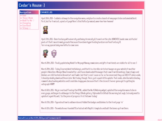 changelog screenshot