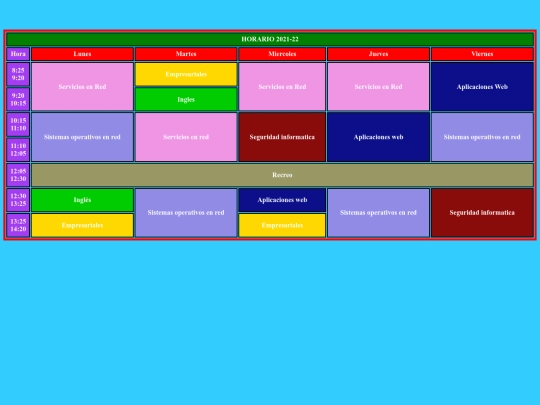 TABLA/HORARIO screenshot