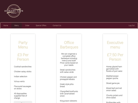 menu screenshot