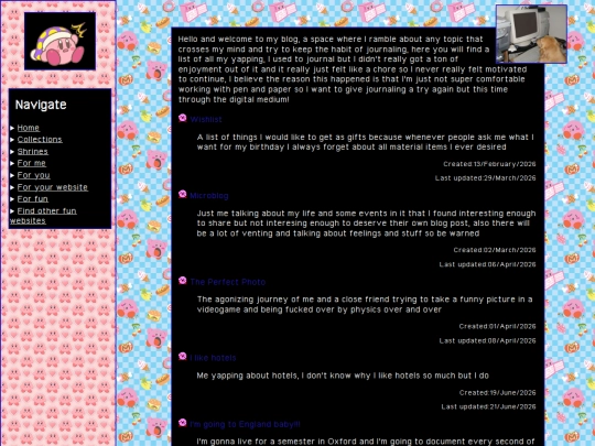 Blog/Menu screenshot