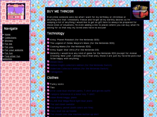 Blog/Wishlist screenshot