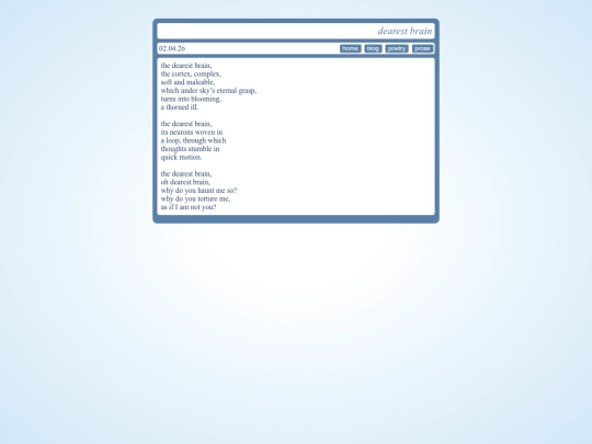 poems/dearestbrain screenshot
