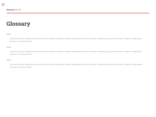glossary screenshot