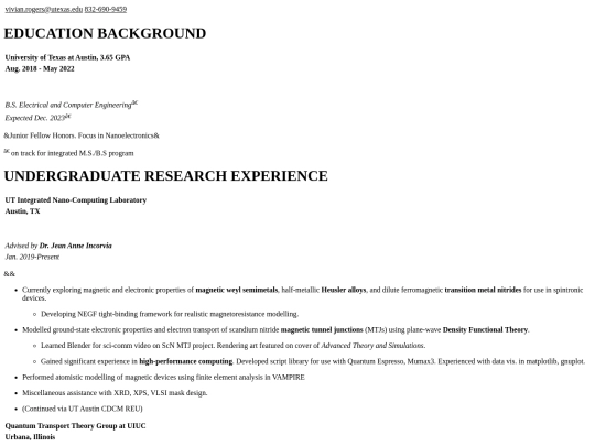 CV screenshot