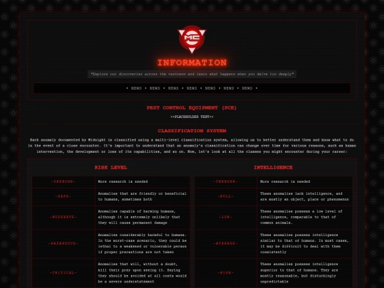 information screenshot