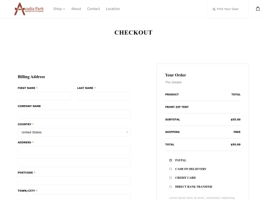 checkout screenshot