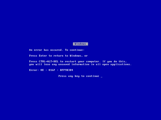 experiments/bsod/windows-9x screenshot