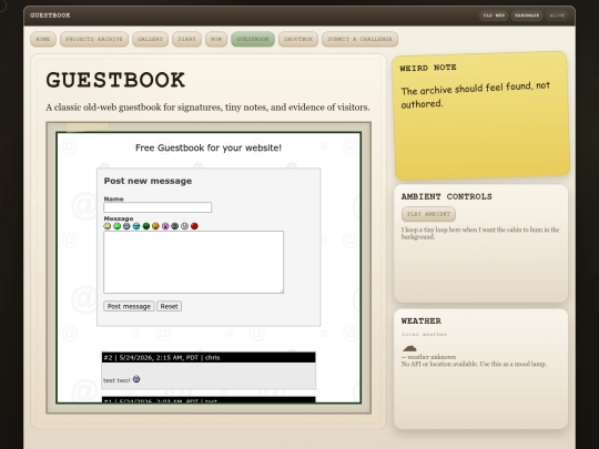 pages/guestbook screenshot