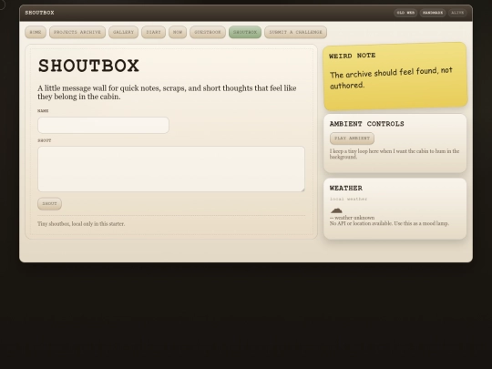 pages/shoutbox screenshot