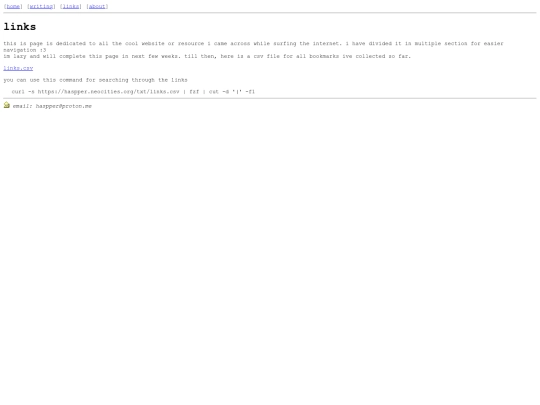 links screenshot