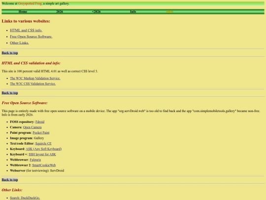 links screenshot