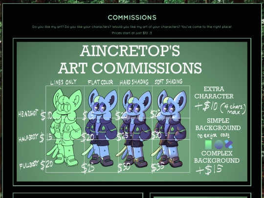 commissions screenshot