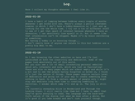 log screenshot