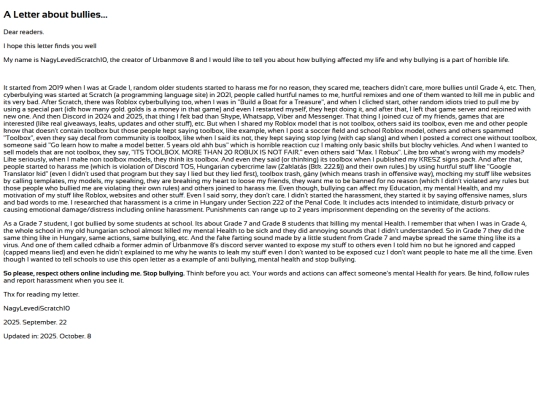 letter screenshot
